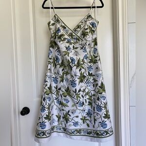 Ann Taylor Green, Blue & White Sundress Spaghetti Strap